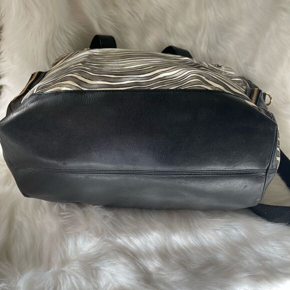 - Tory Burch Nylon Zebra prints & black leather Weekender bag with shoul… - Picture 10 of 15